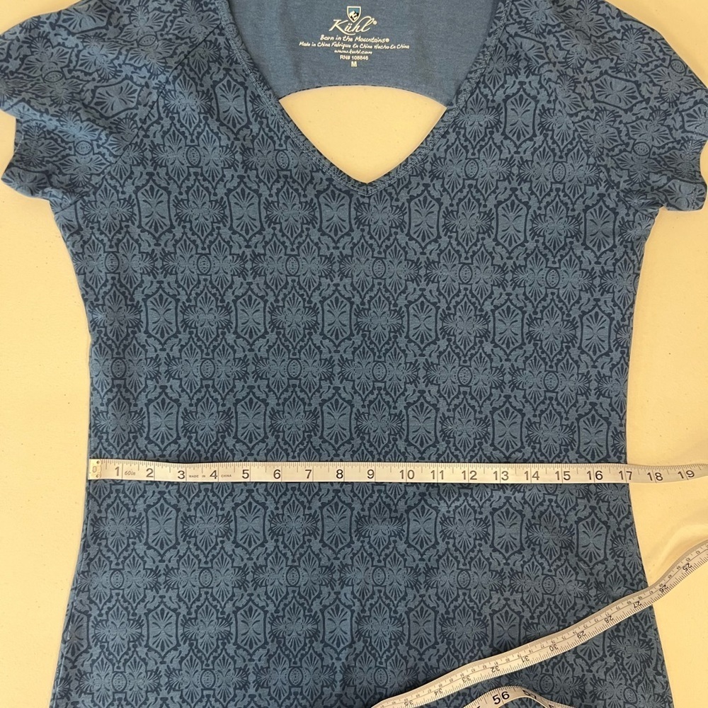 Kuhl Oriana Open Back Short Sleeve Tidal Blue Dress Size M - Picture 6 of 9
